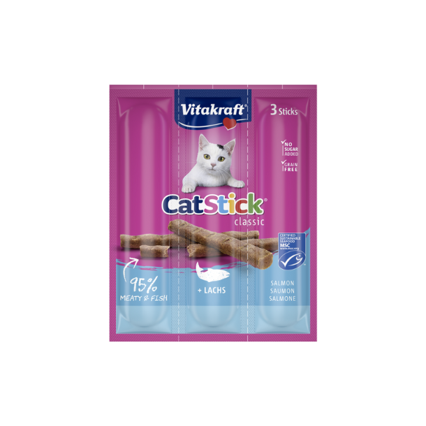 Vitakraft cat stick mini laks 3 pak 18 g.